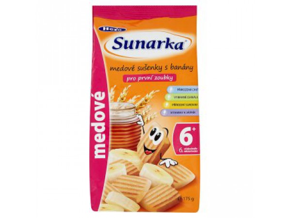 Sunarka медовое печенье с бананом в 6+ 175 г